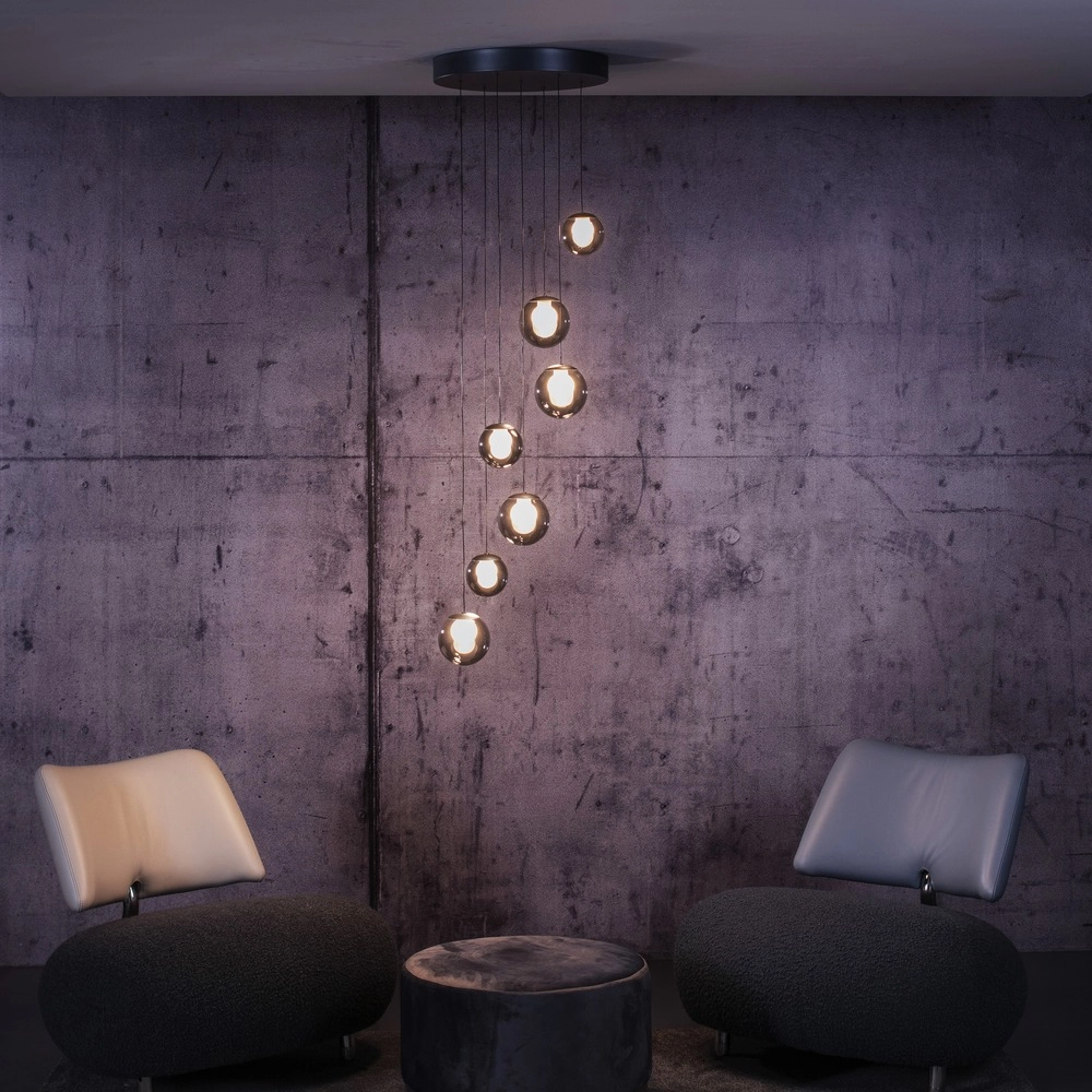 7-light pendant lamp Pure Popup mystic grey Paul Neuhaus 4012248396674
