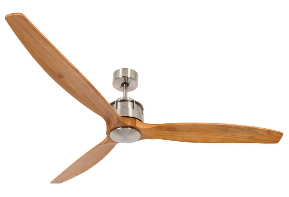 Wooden ceiling fan with stainless steel Airfusion Akmani Ø 152cm
