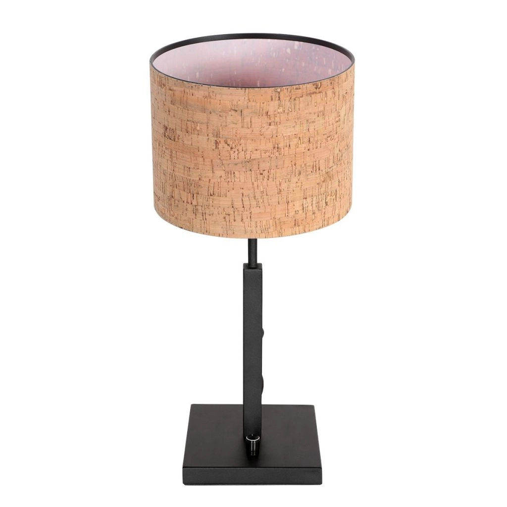 Black table lamp Stang with cork cap Ø20cm Steinhauer 8712746180541