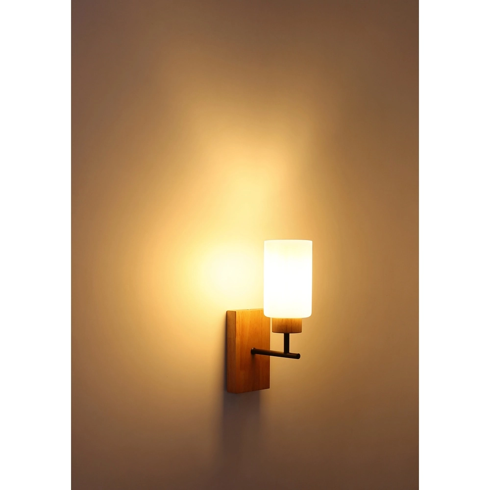 Wall light Rowena wood with black Globo 9007371586981