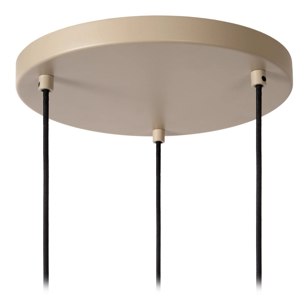 3-light pendant lamp Lambres taupe Lucide 5411212452917