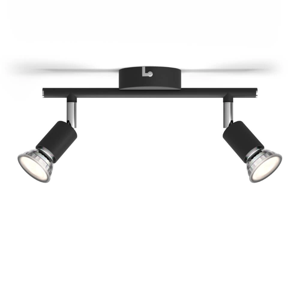 Black ceiling spotlight Limbali 2x GU10 Philips 8719514465237