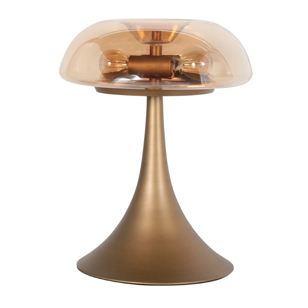 Table lamp Ancilla bronze with amber glass