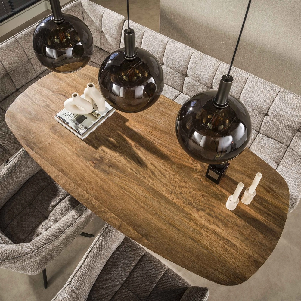 Glass pendant lamp Sfera 3x Ø 30cm - smoke glass Lyora 8716803512368