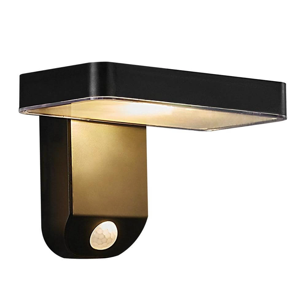 Solar wall lamp Rica black rectangle