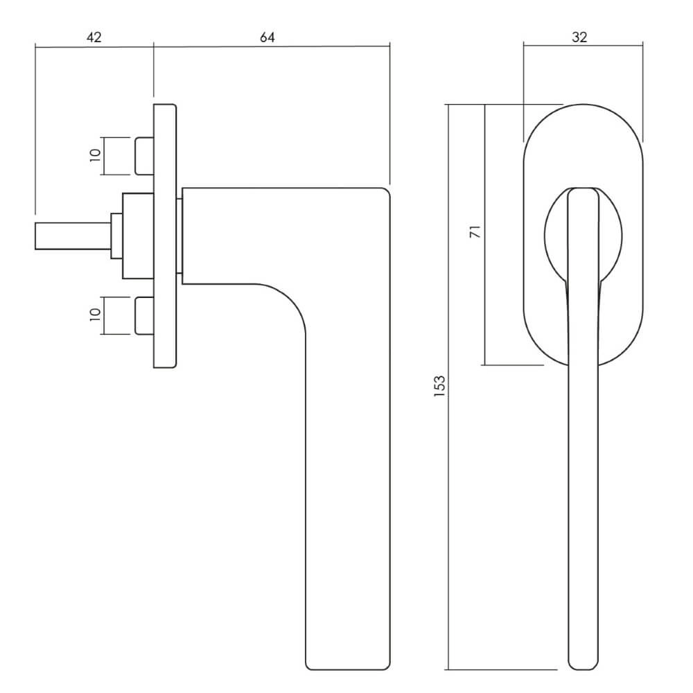 Design window handle Lotus chromium Olivari 8714186480458