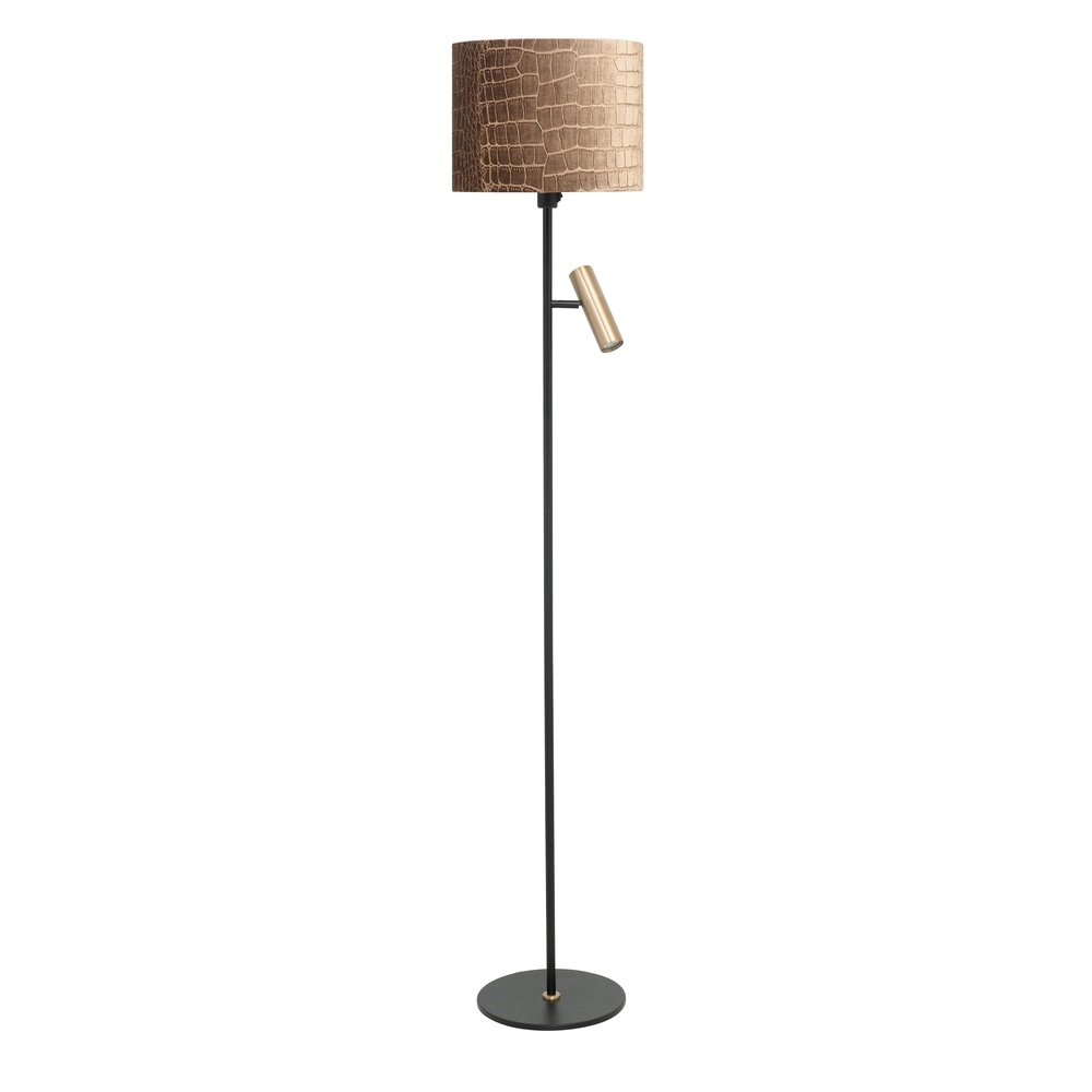 Country floor lamp Trend black with brass