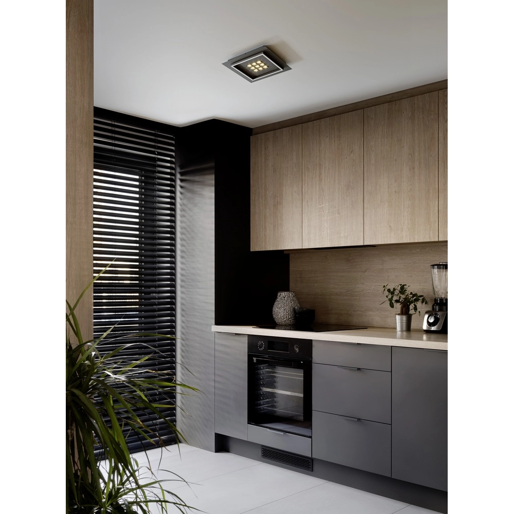 Modern led ceiling light Balazote 36x36 cm - black Eglo 9008606312719