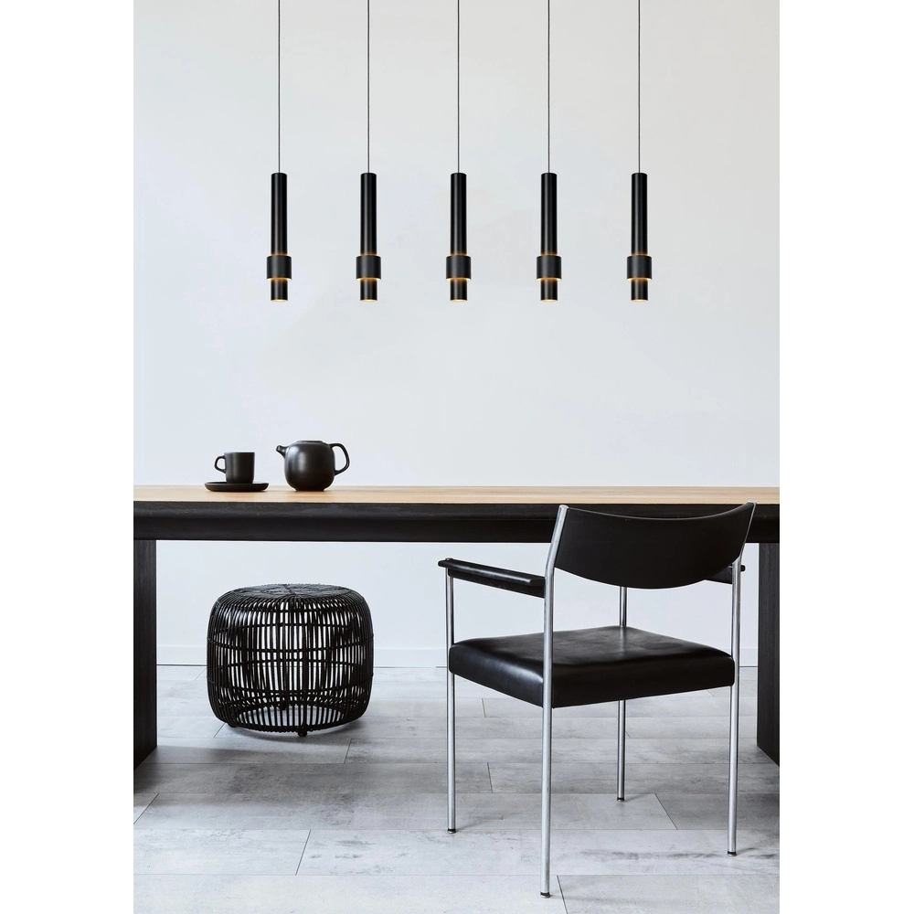 Sleek pendant lamp Margary 5-light black Lucide 5411212241917