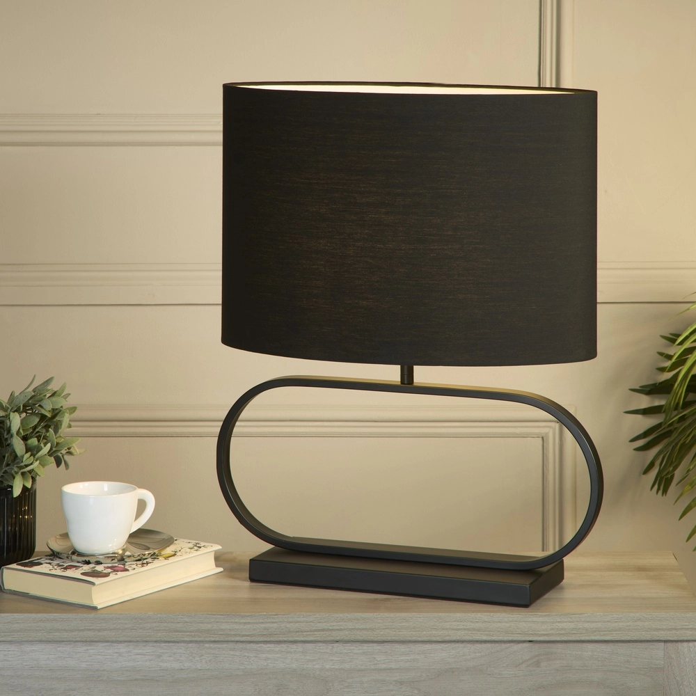 Table lamp Sleek black Searchlight 5053423305400
