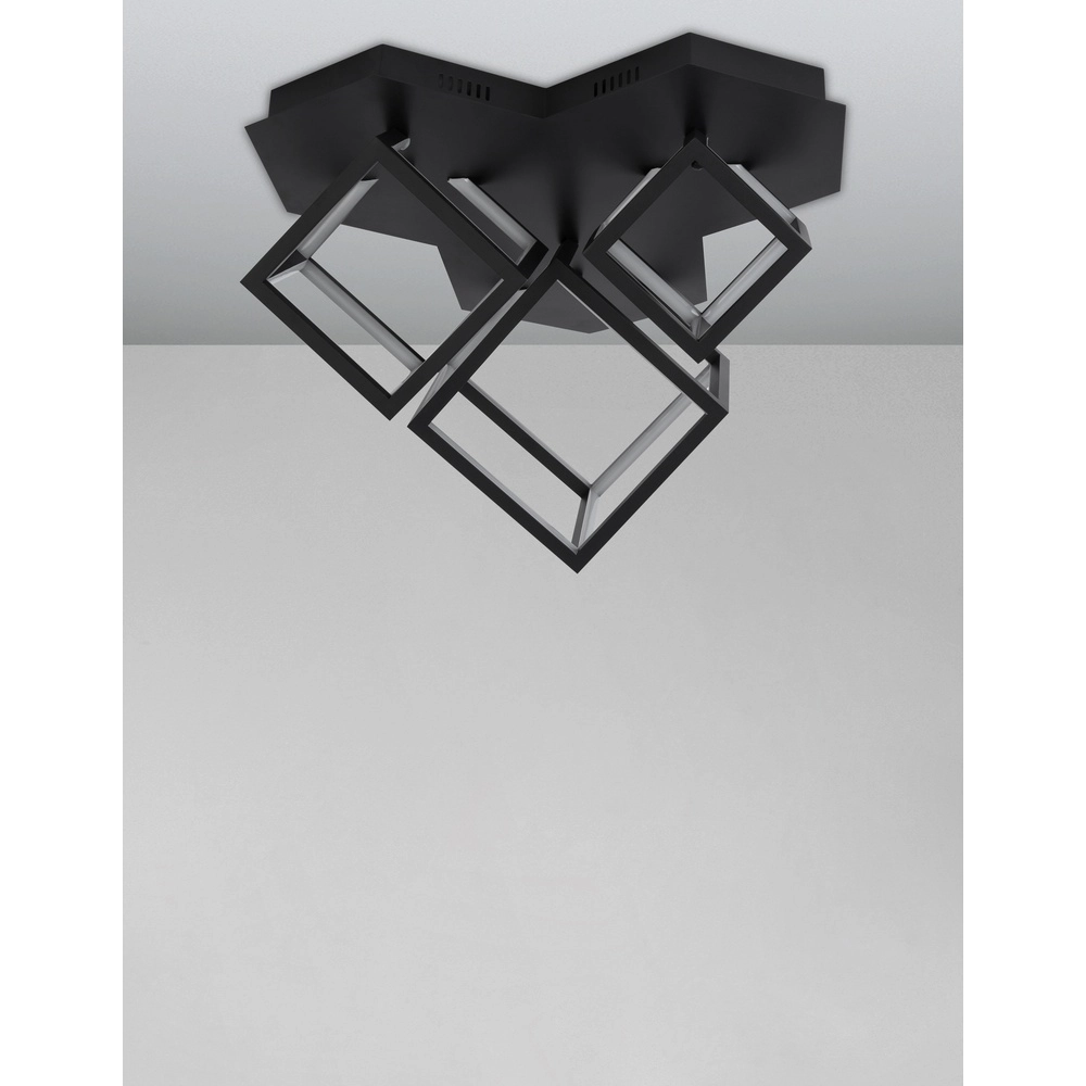 Square ceiling lamp Gabbia black Lyora 5212017423436