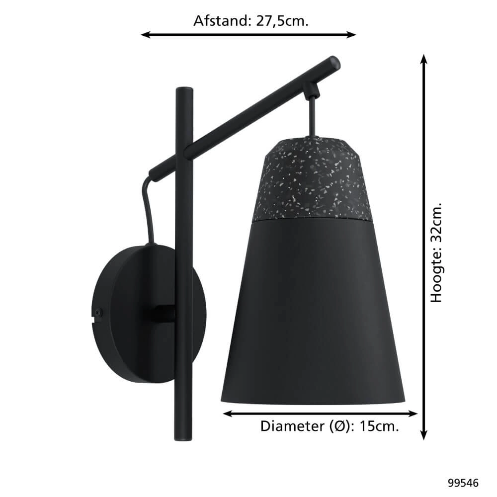 Black wall lamp Canterras Eglo 9002759995461