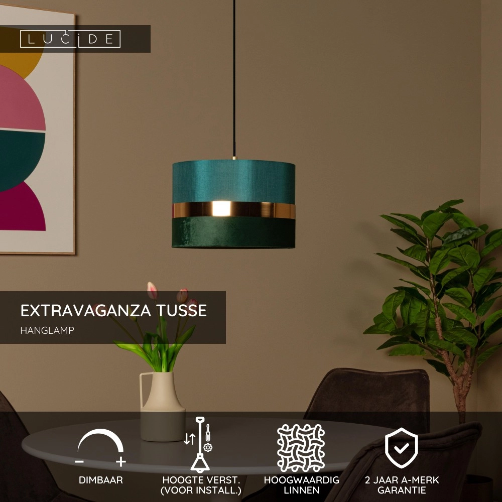 Design pendant lamp Extravaganza Tusse Green Lucide 5411212105615