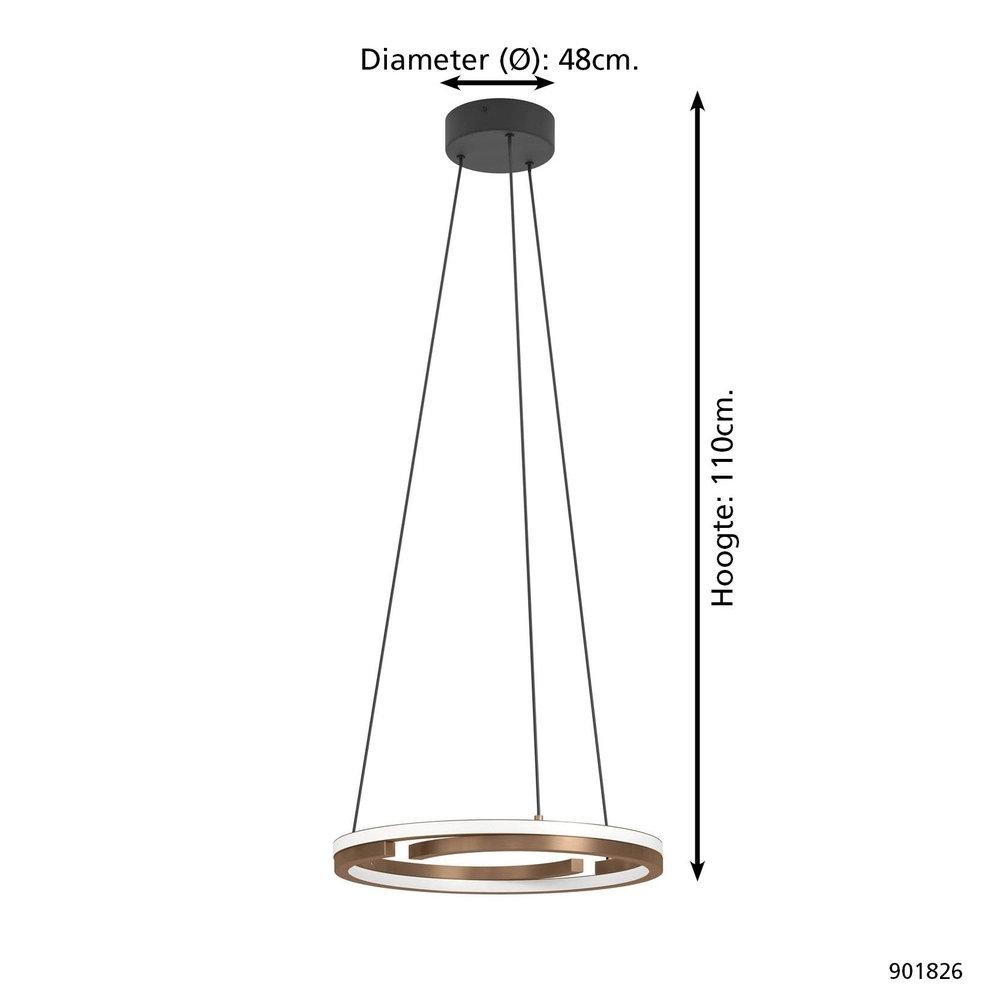 Pendant lamp Mezzomonte Copper Bronze Eglo 9008606360239