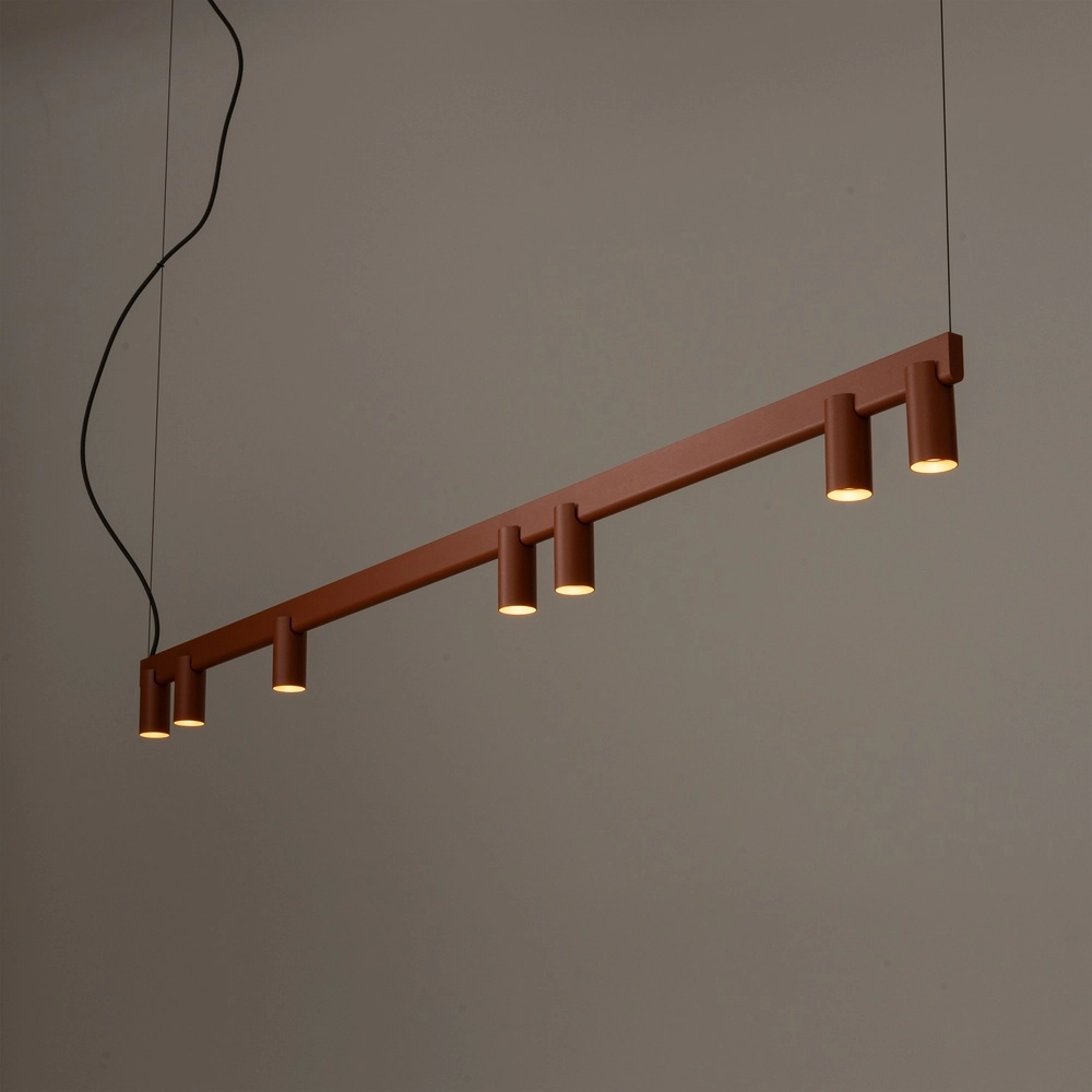 Design pendant lamp Fourty 7-light terracotta