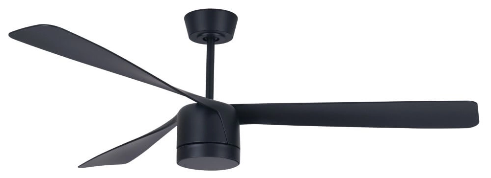 Black ceiling fan with lamp Peregrine Ø 142cm