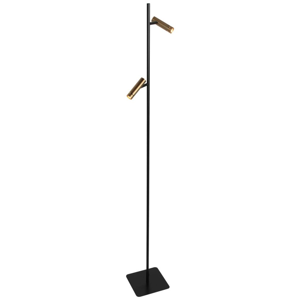 Floor lamp 2-lights Lumo black with gold