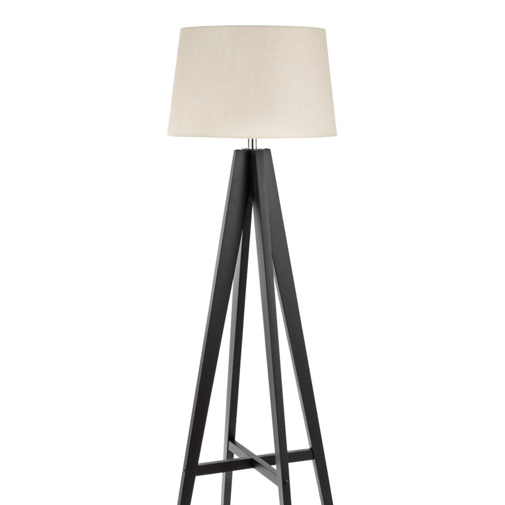 Country floor lamp Easel 148cm black with taupe Searchlight 5053423027180