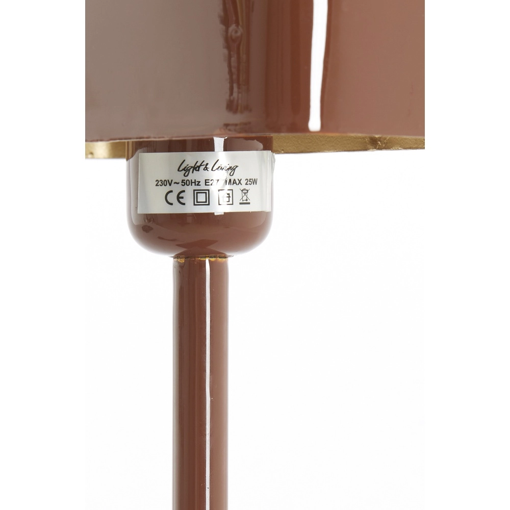 Bedside Lamp Elenie 25x13cm - gloss red-brown Light & Living 8717807818852