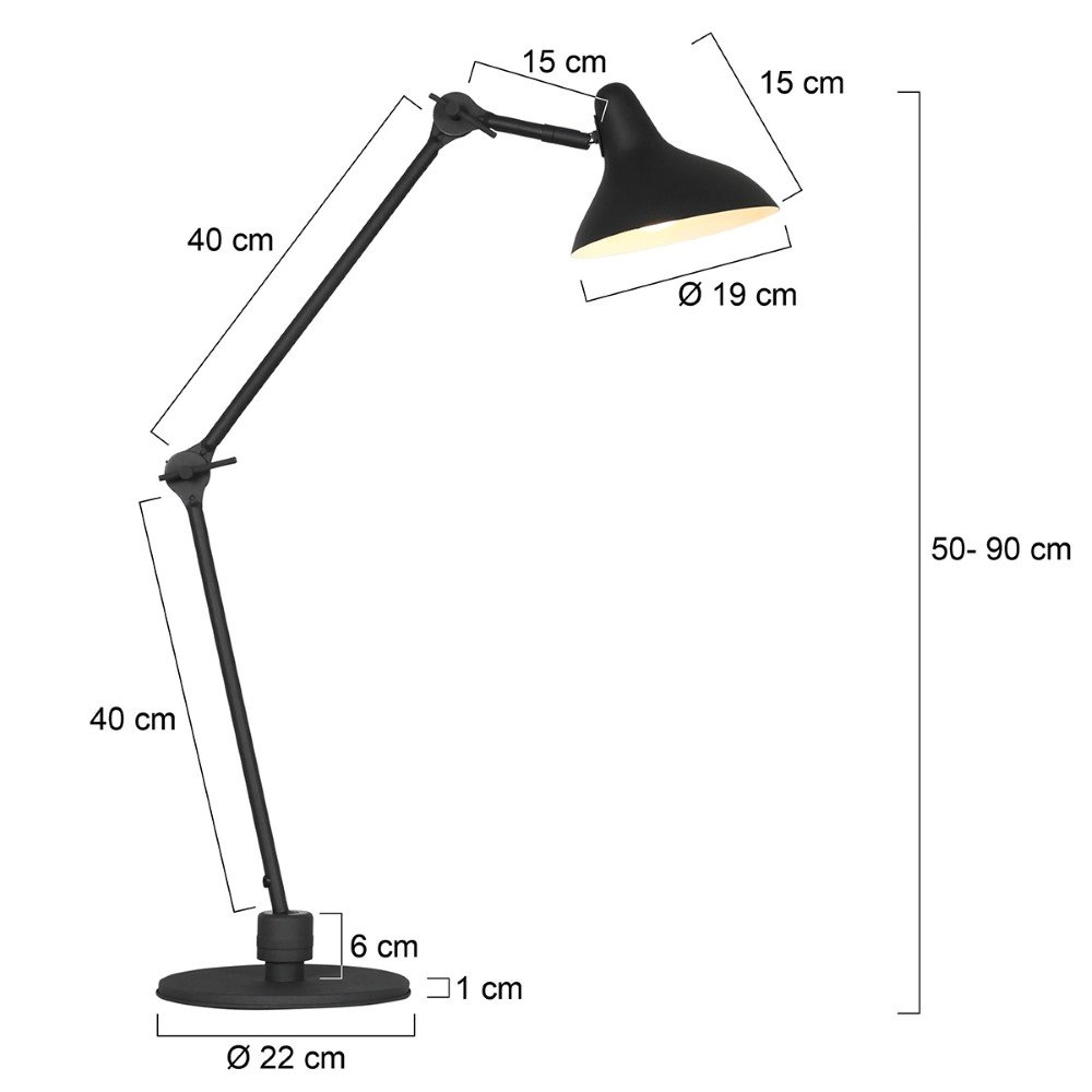 Black reading lamp Kasket 50cm Steinhauer 8712746132786