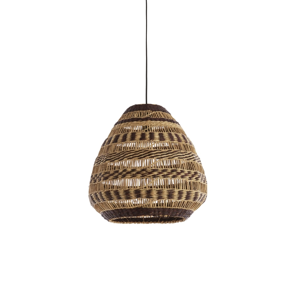 Rattan pendant lamp Soluna Ø 47cm - dark brown natural