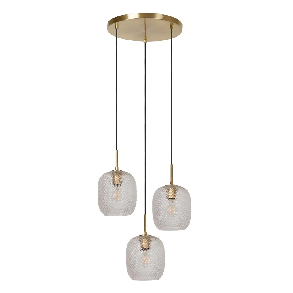 Sleek pendant lamp Alicent Gold 3-light