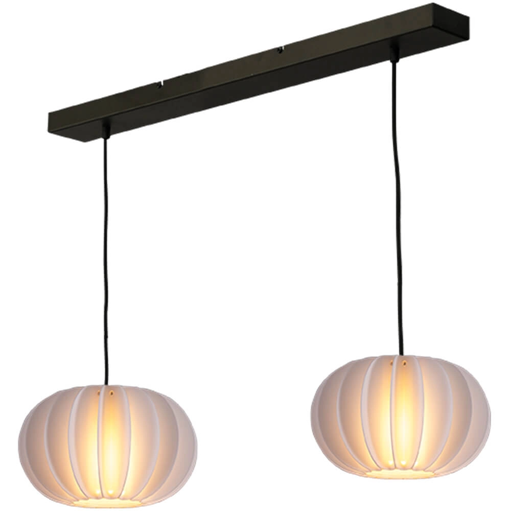 2-light hanging lamp Arena with white caps