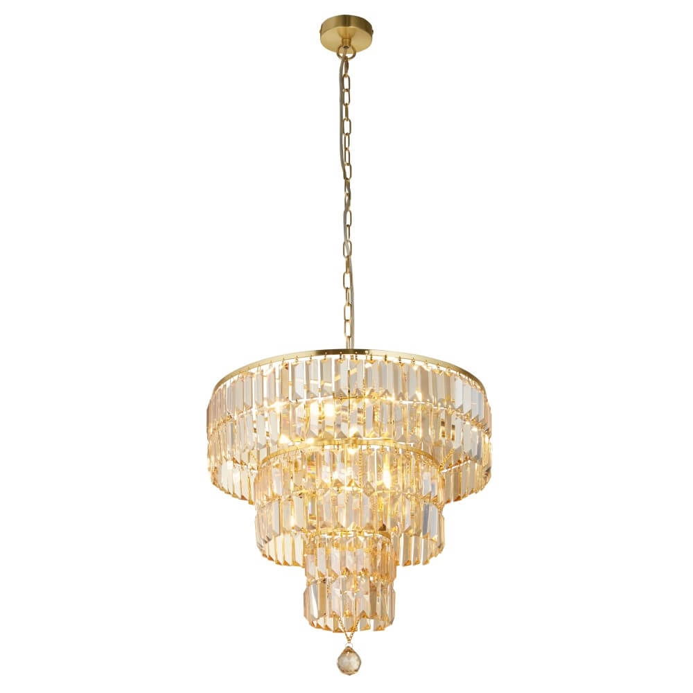 Gold chandelier Empire Ø 50cm Searchlight 5053423249919