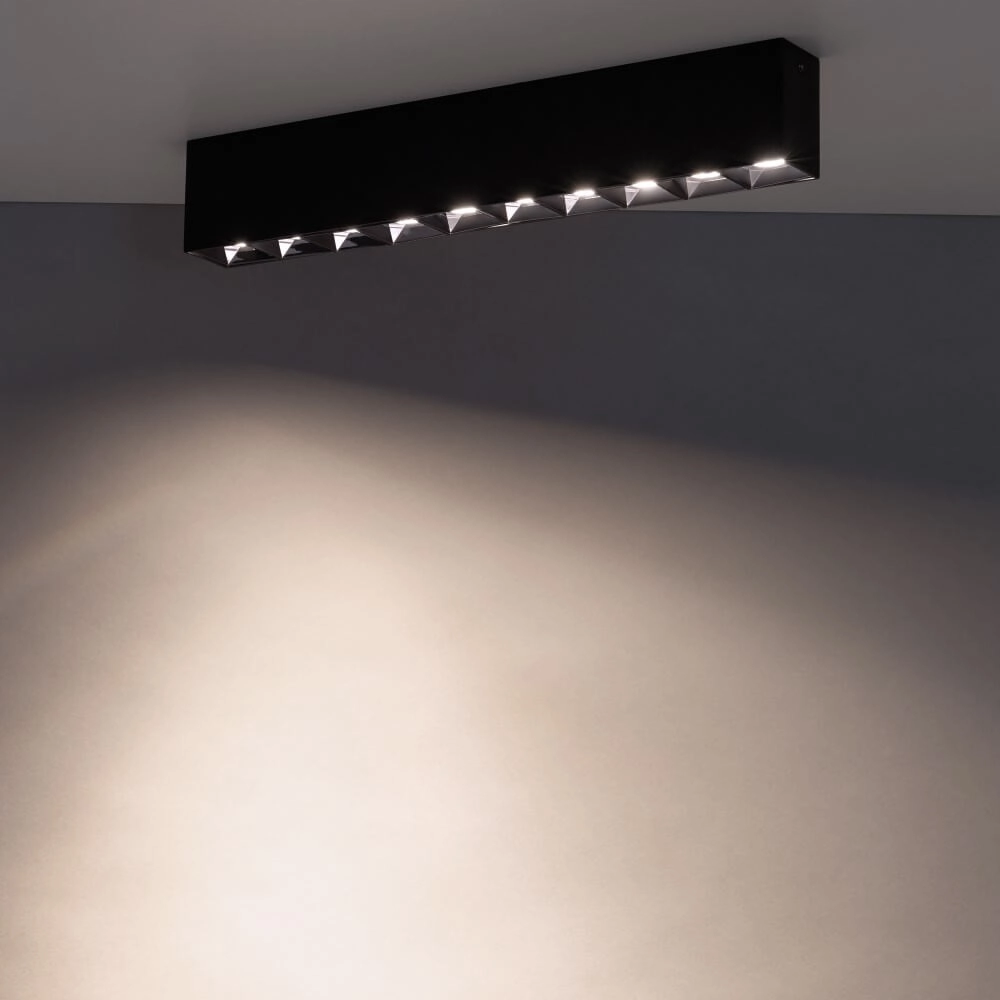 Black surface-mounted spotlight Midi Led 10x1 LEDs - 4000K Lyora 5903139100601