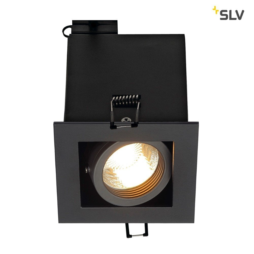 Recessed spotlight Kadux 1 GU10 Square 9cm black SLV 4024163151467
