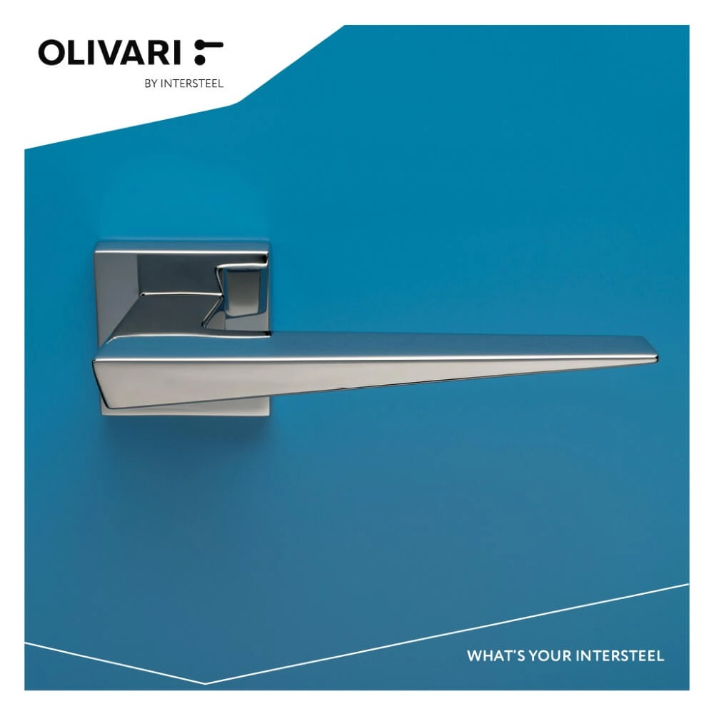 Design door handle Denver on rosette chrome Olivari 8714186511671