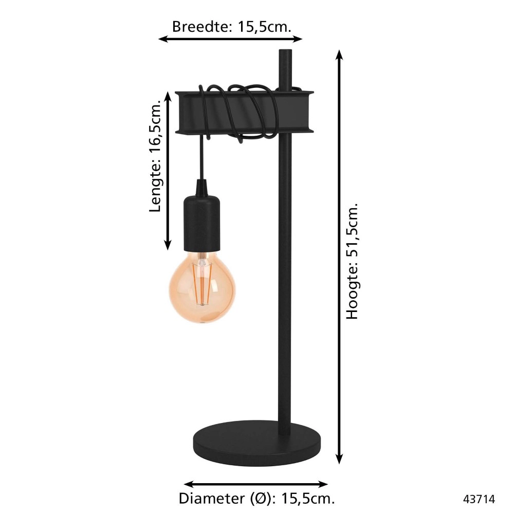 Table lamp Townshend 6 black Eglo 9002759437145