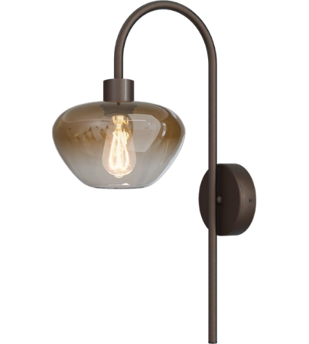 Wall lamp Genua brown with gold glass