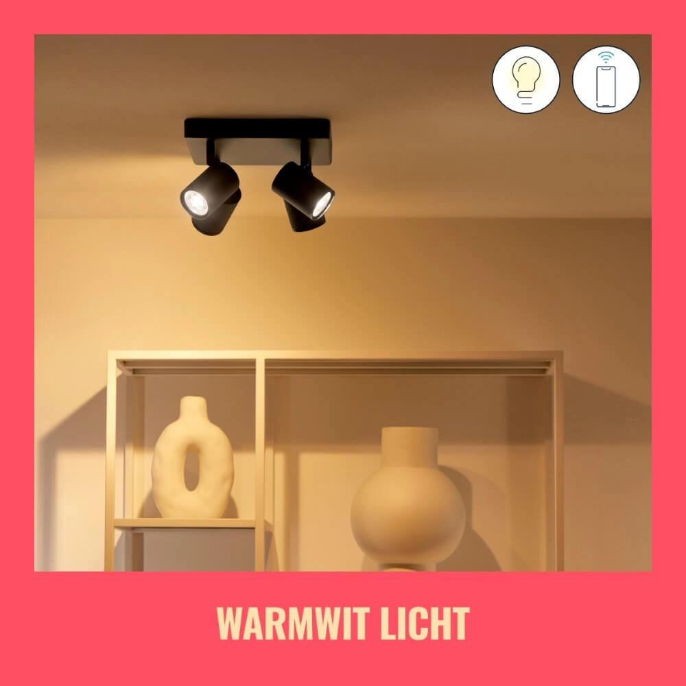 4-light surface-mounted spotlight Imageo smart - black WiZ 8719514554573