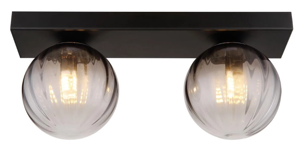 2-light ceiling lamp Dallerta smoke glass Globo 9007371449576