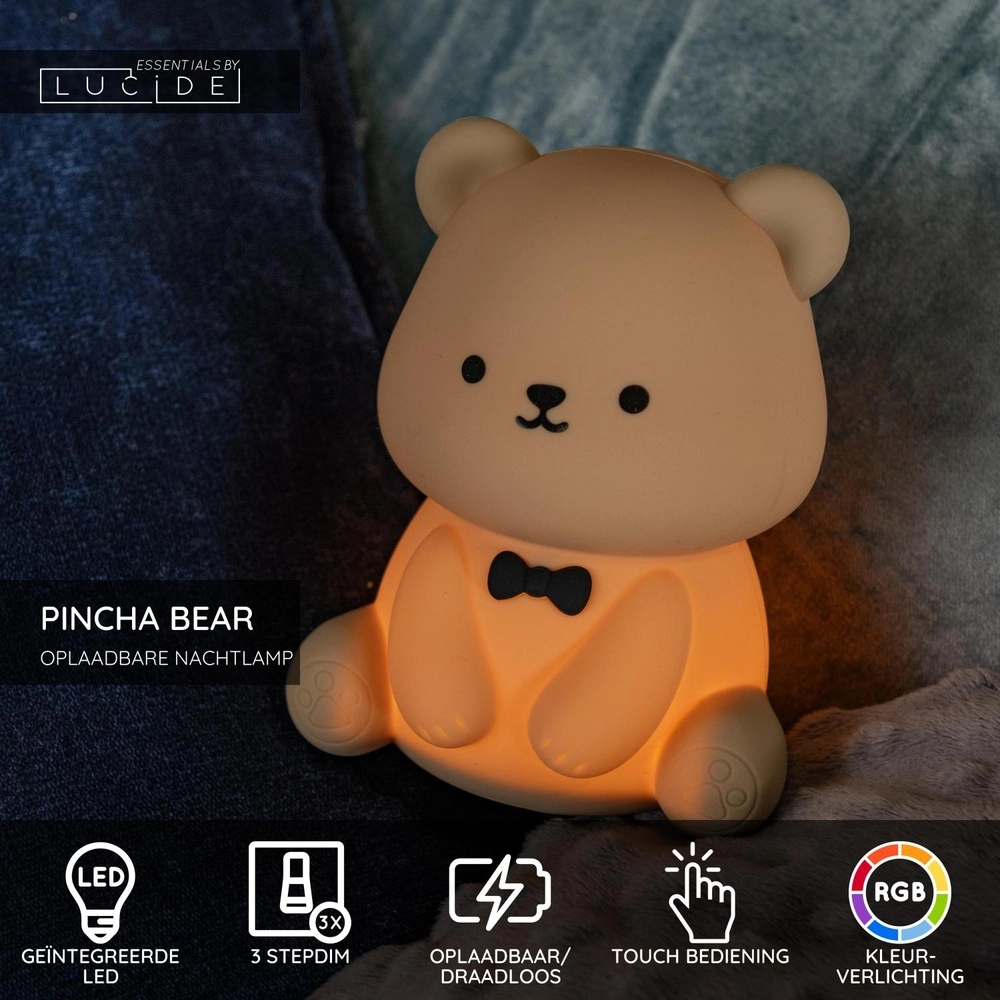 Children's room night light Pincha Bear Bear Lucide 5411212541369