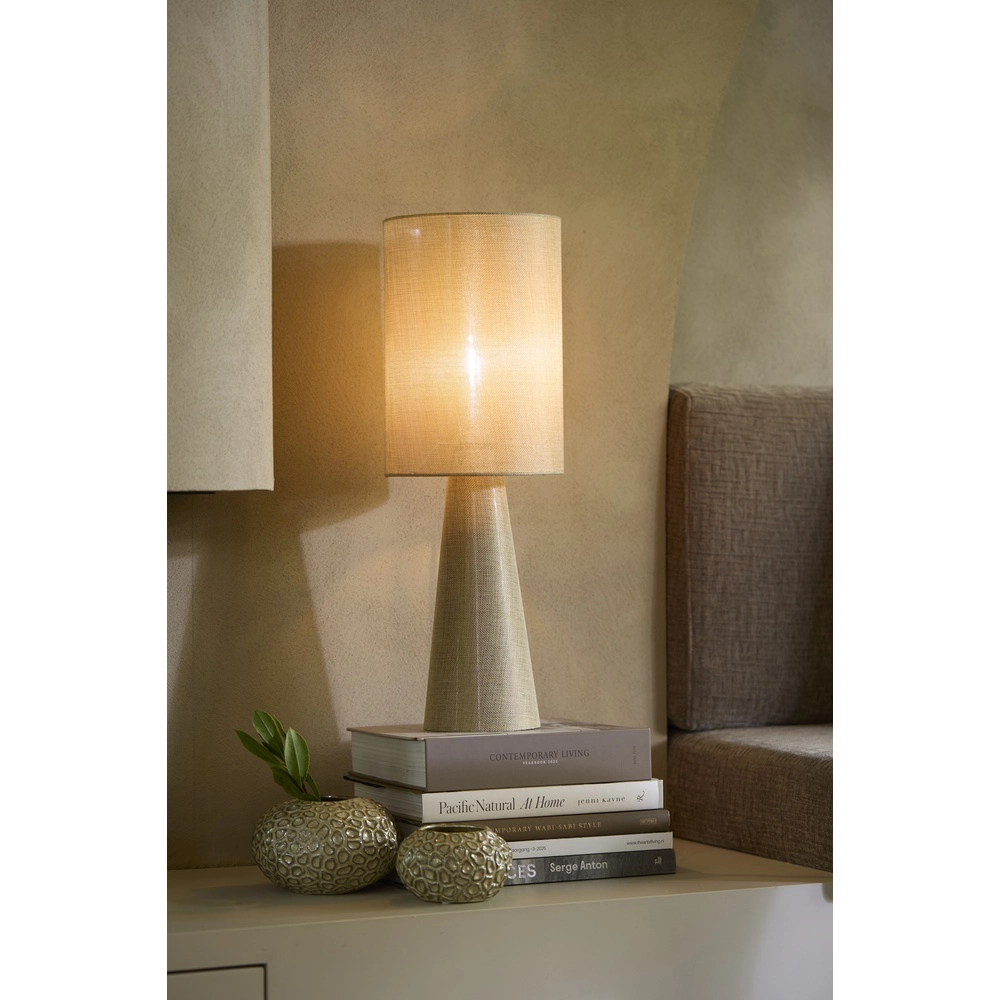 Boucle table lamp Micky 58cm - olive green Light & Living 8717807761141
