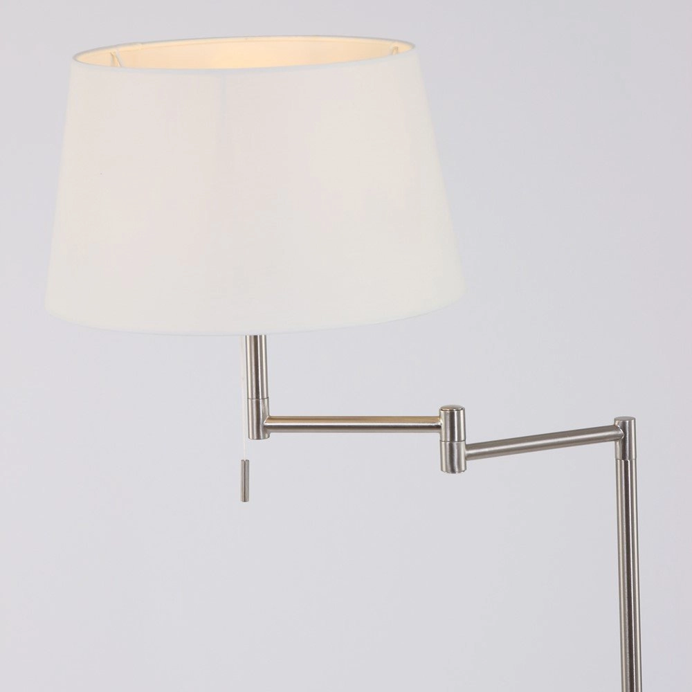 Floor lamp Mexlite 154cm metal grey with white shade Steinhauer 8712746048094