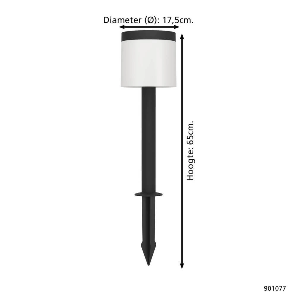 Solar lamp Pantete round Ø 17.5 x 65cm Eglo 9008606298044