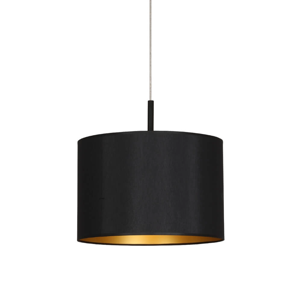 Black pendant lamp Alice with gold inside