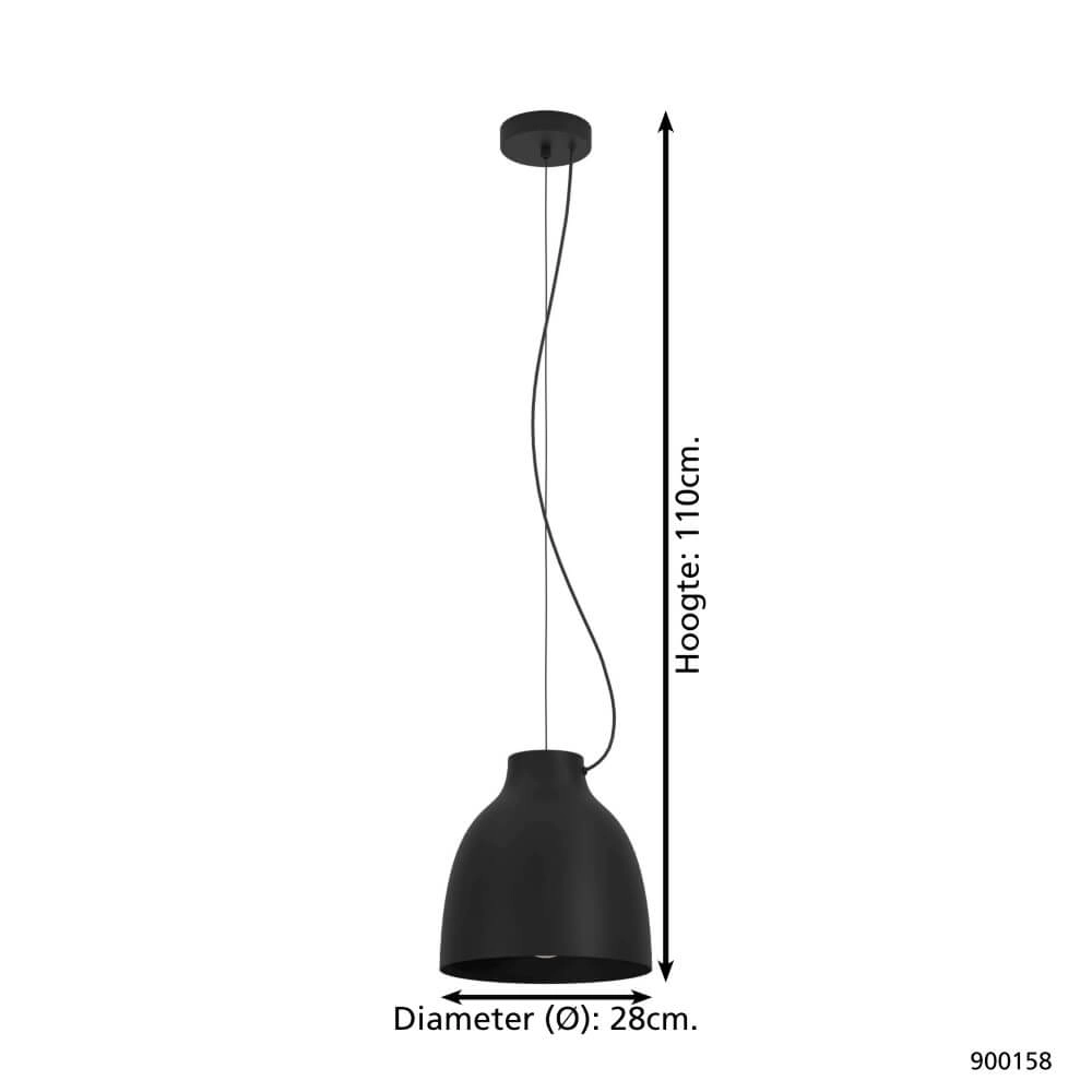 Black hanging lamp Camasca Ø 28cm Eglo 9008606239054