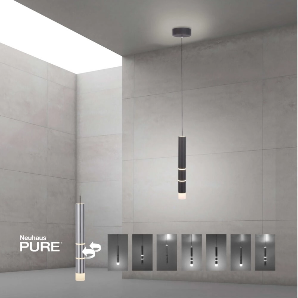 Black hanging lamp Pure Vega 3000K Paul Neuhaus 4012248357514