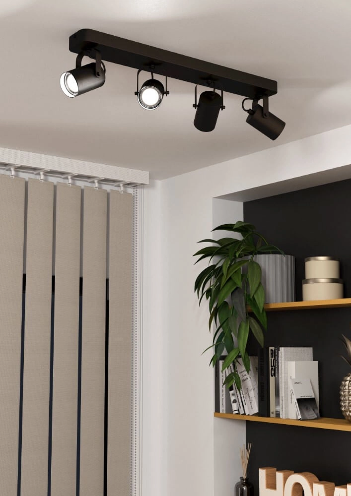 Black ceiling spotlight Sorego 4-light Eglo 9008606239092