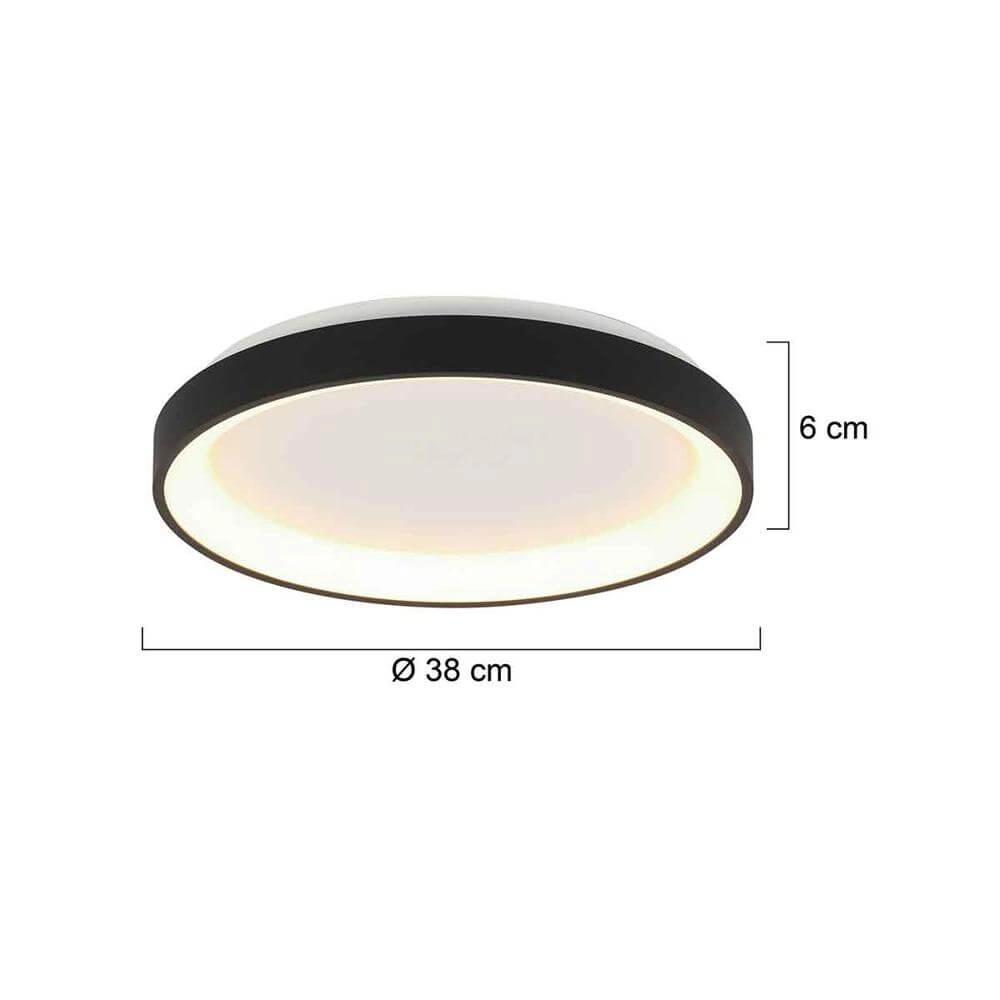 Ceiling lamp Ringlede design black Ø 38cm Steinhauer 8712746171952