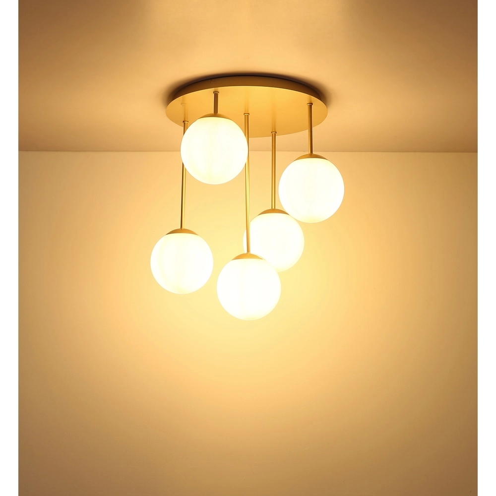 5-light ceiling lamp Harmon Champagne Globo 9007371580545