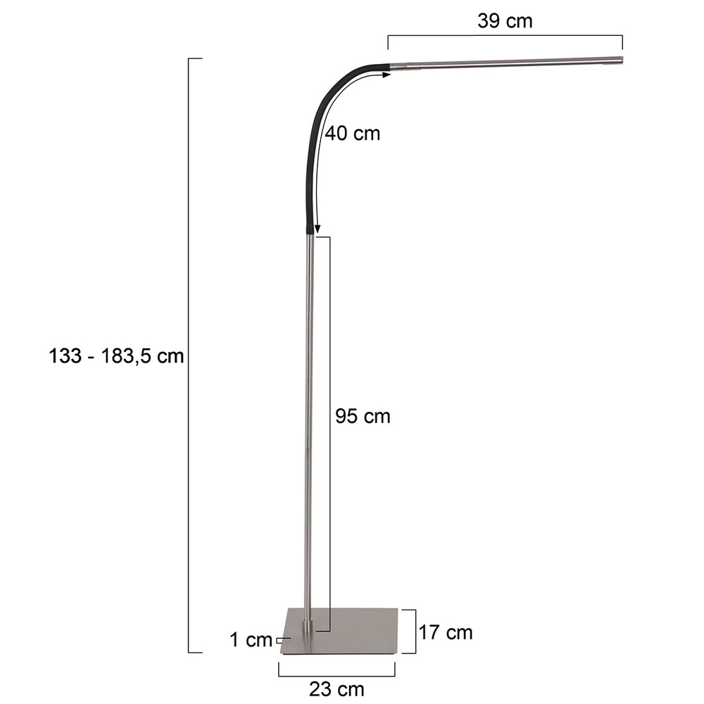 Design reading lamp Serpent metallic grey Steinhauer 8712746146974