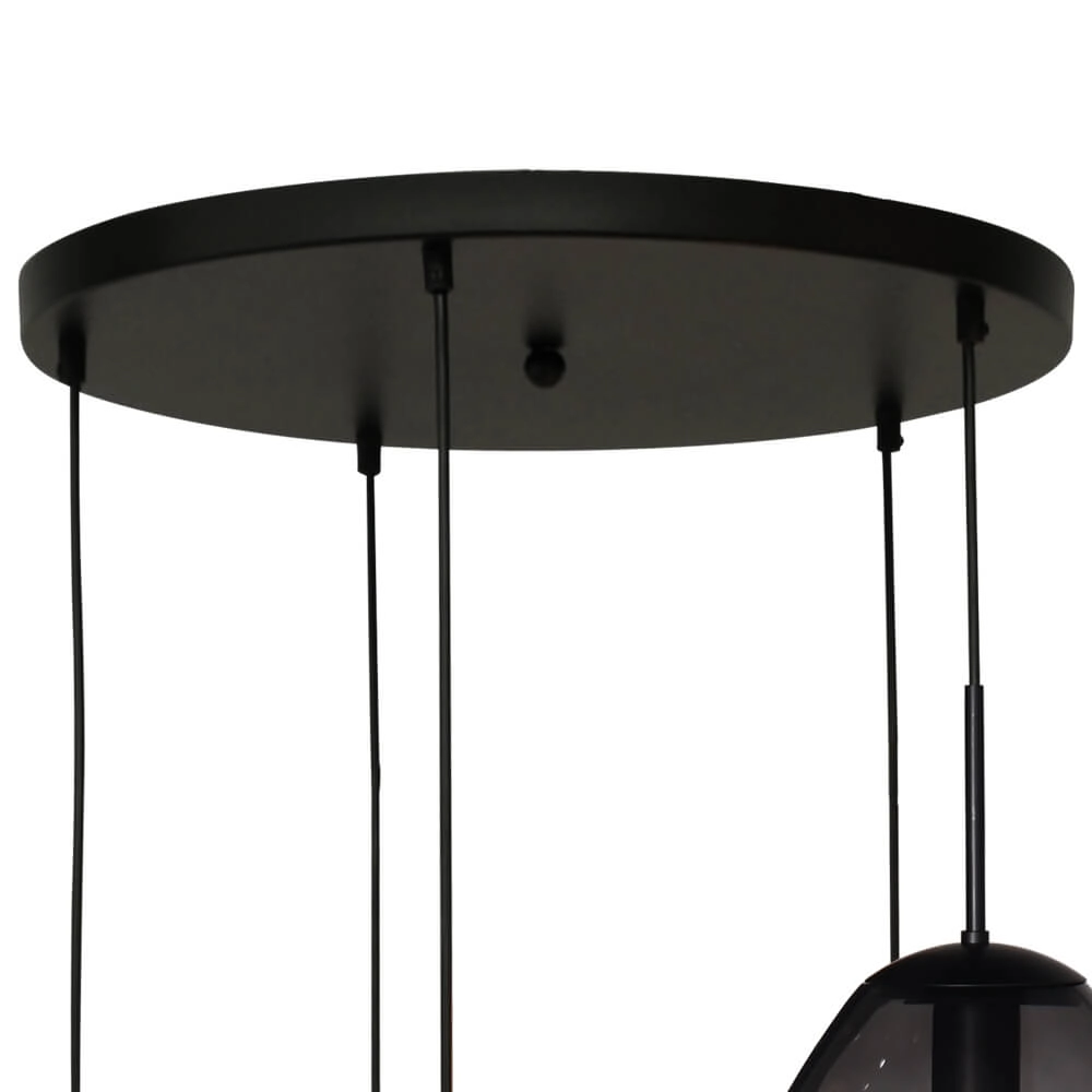 Vide hanging lamp Lava 5x smoke glass Ø 24cm Masterlight 8718121286587