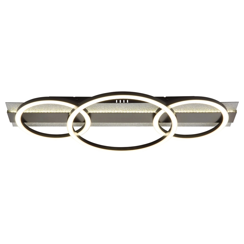 Black ceiling lamp Norberto 3 rings straight Globo 9007371569830