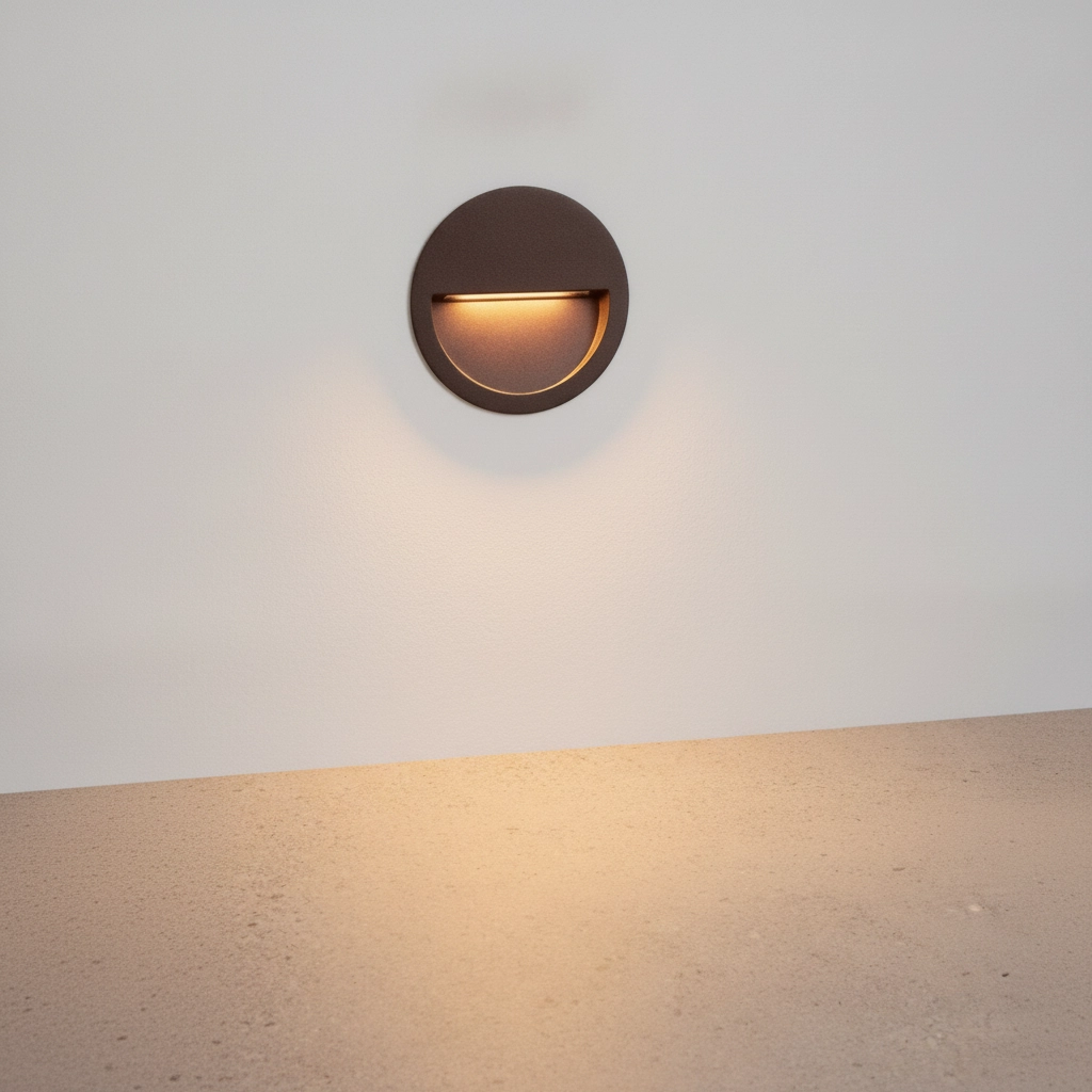 Round recessed wall lamp Sete Rusty brown