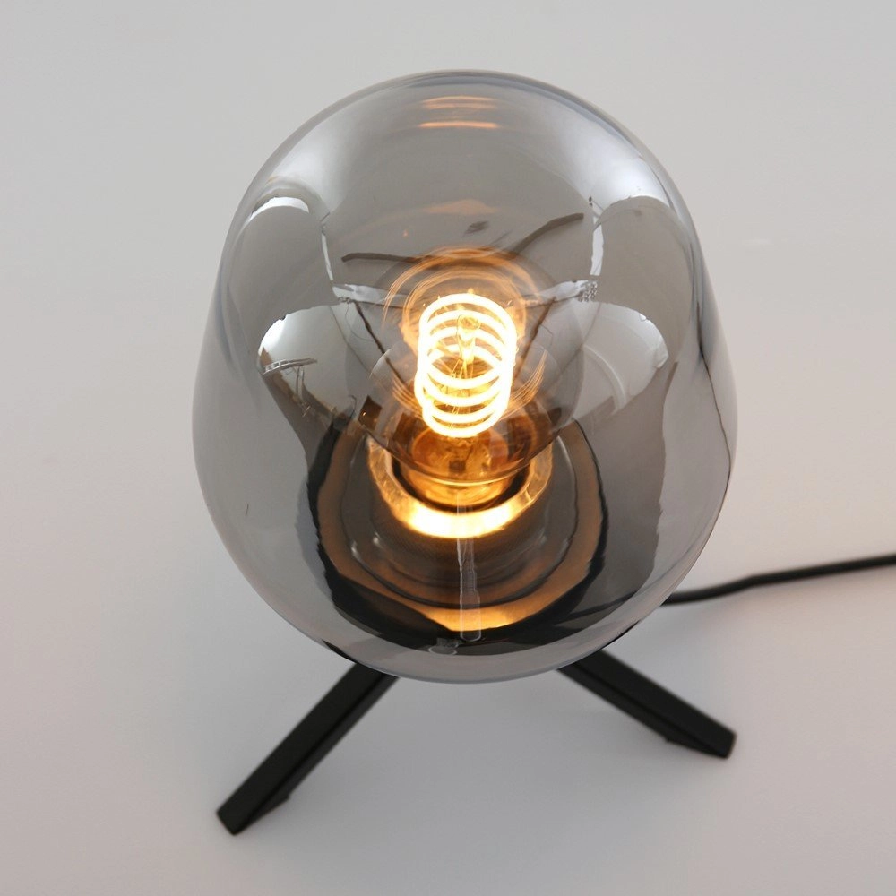 Glass table lamp Reflexion 14cm black with smoke glass Steinhauer 8712746132625
